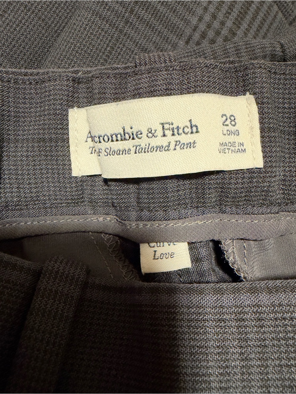 Abercrombie & Fitch Charcoal Gray Plaid Tailored Pants